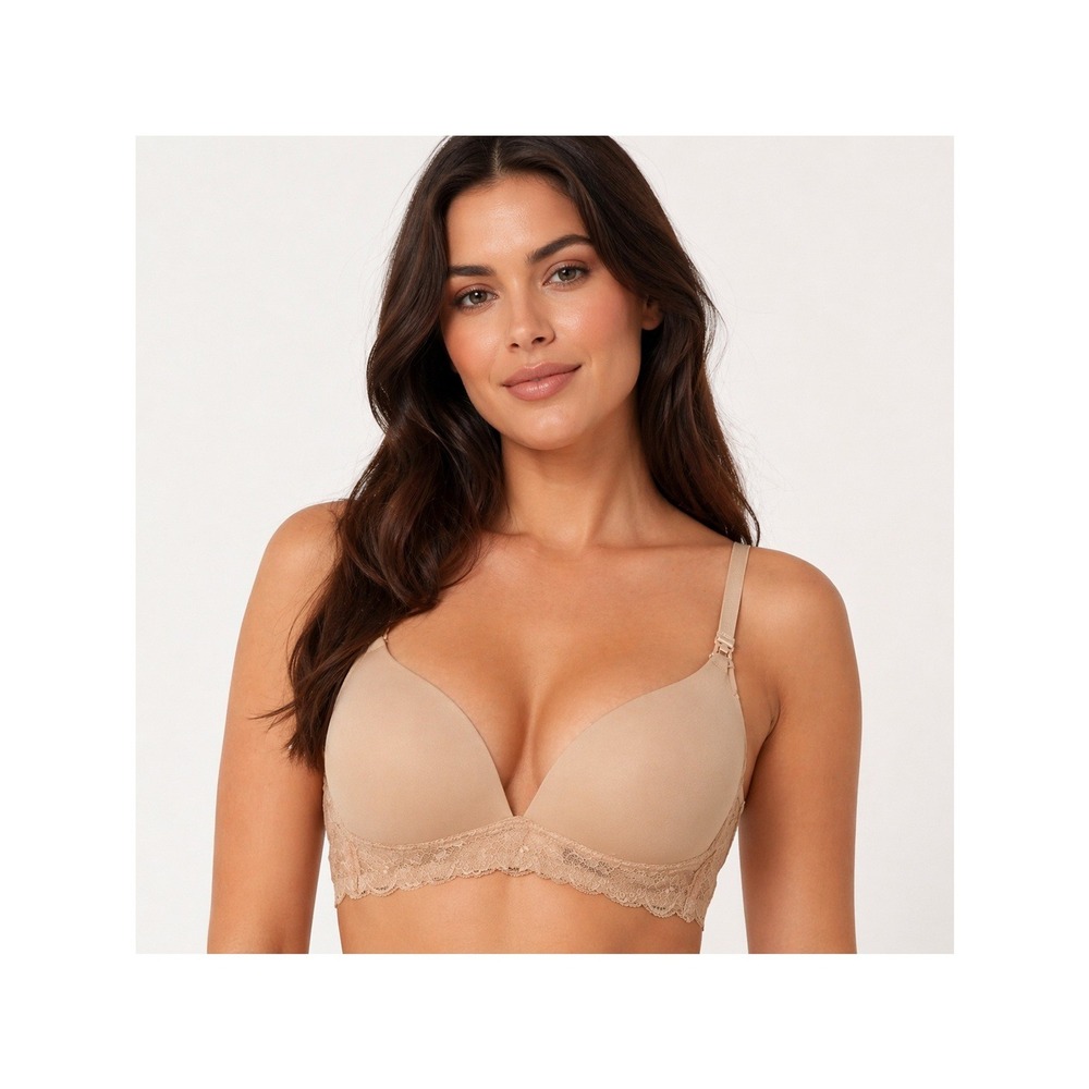 Prima Valentina Maternity Essentials Nursing Bra Beige‎ Lace Wirefree 34C 8037